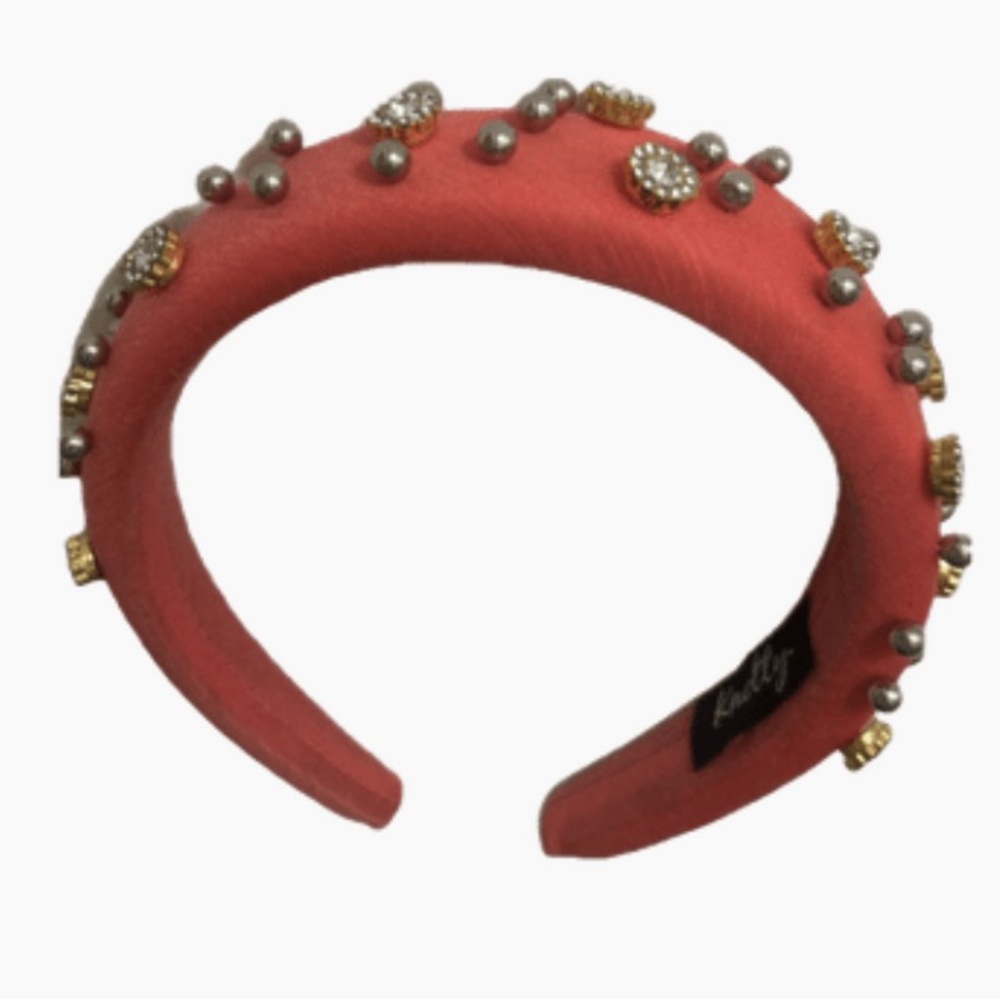 NWT Shop Knotty Classic Embellished Headband in Coral